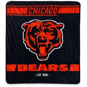 Chicago Bears Sherpa Fleece Blanket | Black & Orange | Plush Throw